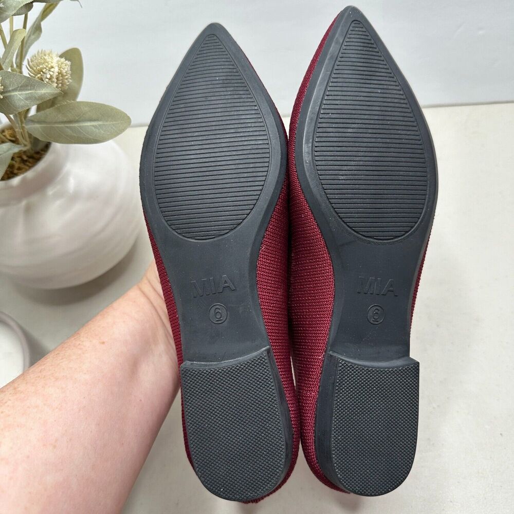 Mia Aurrora Flyknit Flat Burgundy Pointed Toe Shoes Women's 6M QI00183SF NWOB - Picture 6 of 8